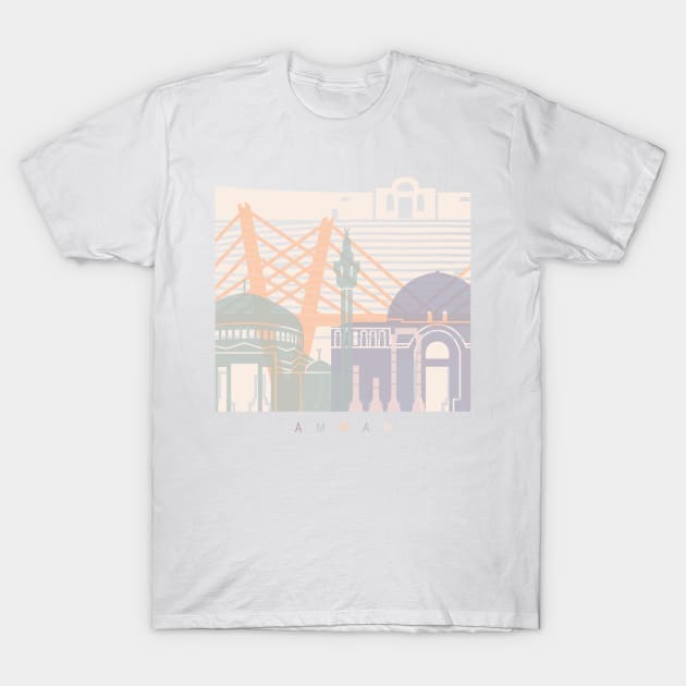 AMMAN SKYLINE POSTER PASTEL T-Shirt by PaulrommerArt